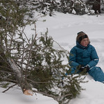 LJ Waiting with our tree